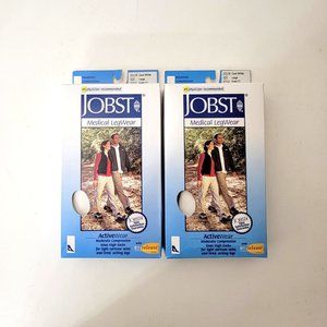 Jobst Medical LegWear Compression Knee High Socks Cool White Two Pair NIP